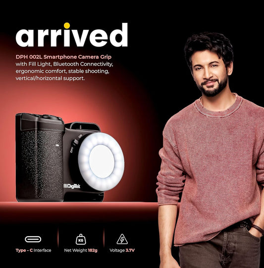 Digitek (DPH 002L) Smartphone Camera Grip with Adjustable Fill Light