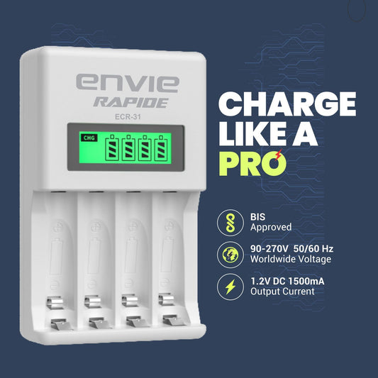 ENVIE ECR31 Ultra-Fast AA & AAA Battery Charger