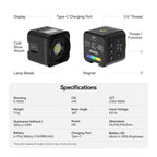 Ulanzi L3 RGB LED Waterproof Video Light Mini Magnetic Cube 2700K 7000K Ulanzi