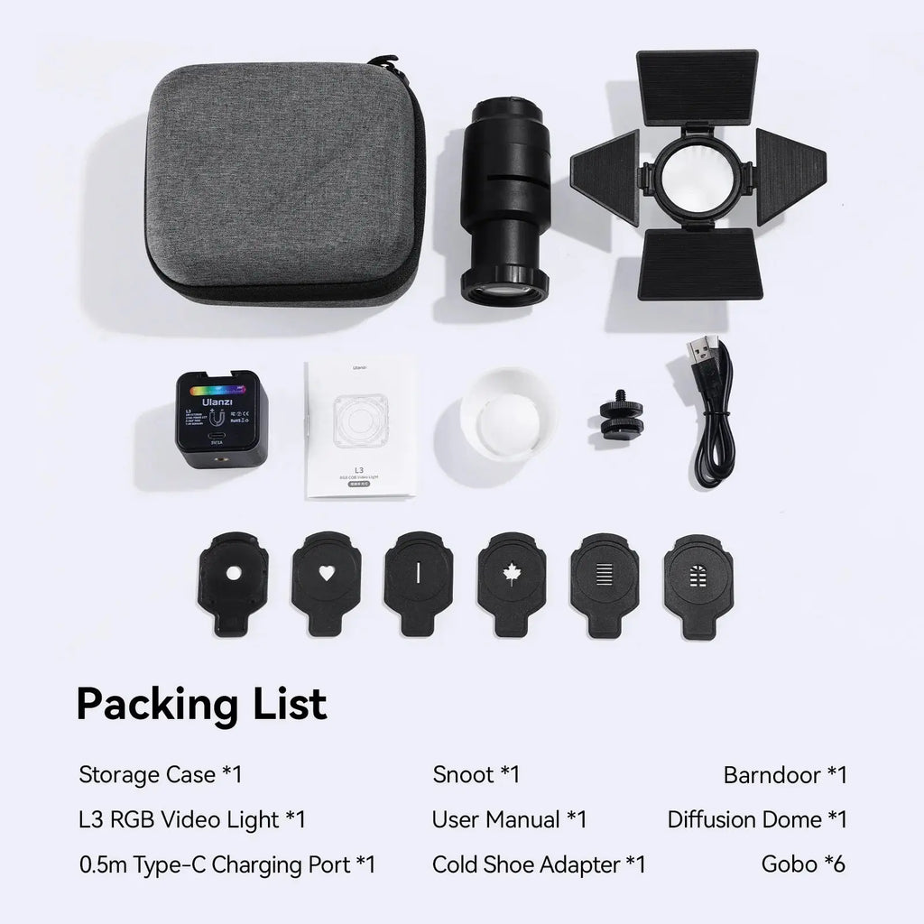 Ulanzi L3 RGB LED Waterproof Video Light Mini Magnetic Cube 2700K 7000K Ulanzi