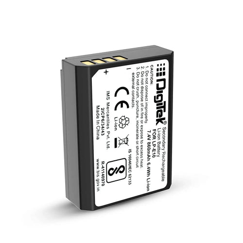 DIGITEK LP-E10 Lithium-Ion Rechargeable Battery for Canon EOS DSLR Cameras Digitek