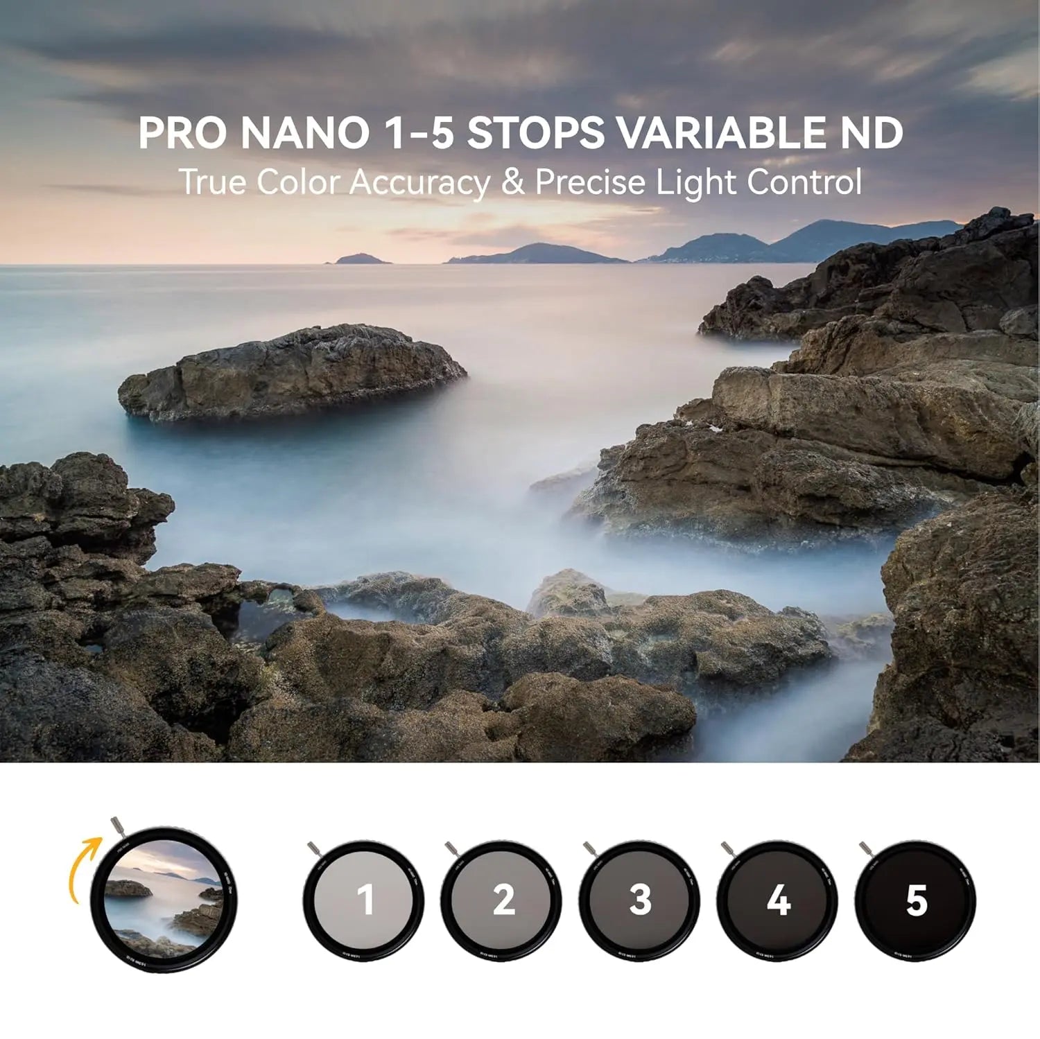 NiSi True Color ND-VARIO Pro Nano 67mm Variable ND Filter 1-5 Stops Nisi