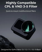 SmallRig CPL and VND 3 to 5 Filter for GoPro Action Camera Lens Filter 4942 SMALLRIG