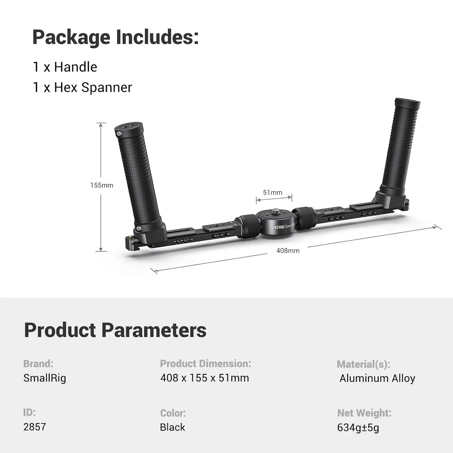 SmallRig Dual Handgrip for Zhiyun Crane 3S Handheld Stabilizer 2857 SMALLRIG