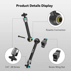 SmallRig Adjustable Articulating Magic Arm 9 point 8 Inch with Dual 1 by 4 Screw 2066B SMALLRIG