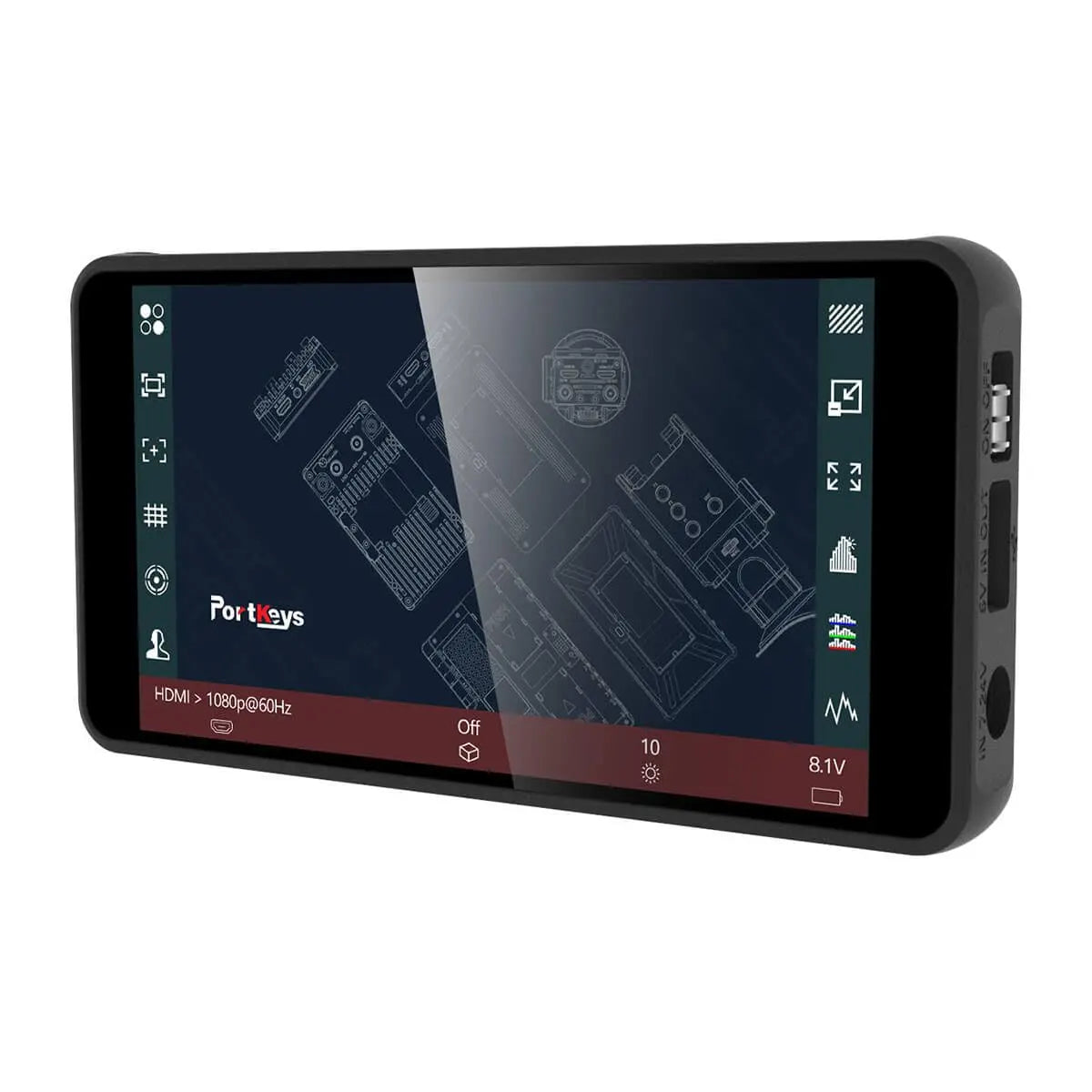 Portkeys PT5 II 5.4-Inch 4K HDMI Touchscreen Camera Monitor | Wide Color Gamut | LUT Support | Waveform | Focus Peaking | portkeys
