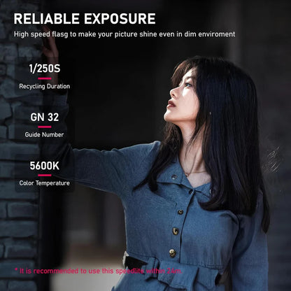 Ulanzi VIJIM F32 Camera Flash Speedlite GN32 5600K, Hot Shoe Mount