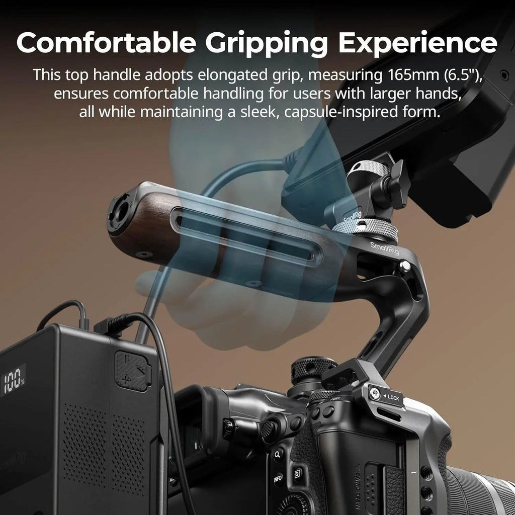 SmallRig Wooden Top Handle with ARRI Locating Screws Retractable Mount 5252 SMALLRIG