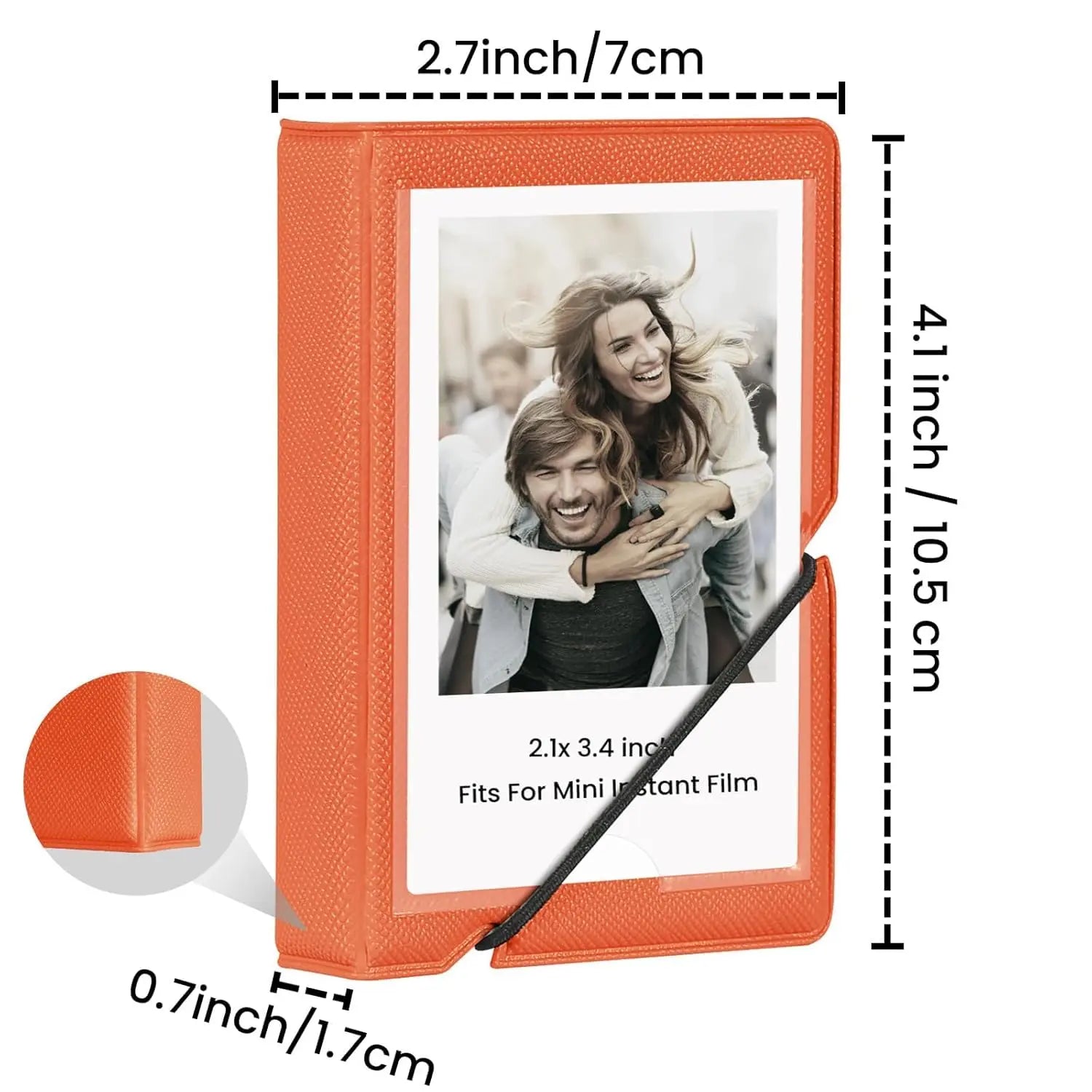 Tektonic Mini Photo Album 28 Pockets Salmon Orange TEKTONIC