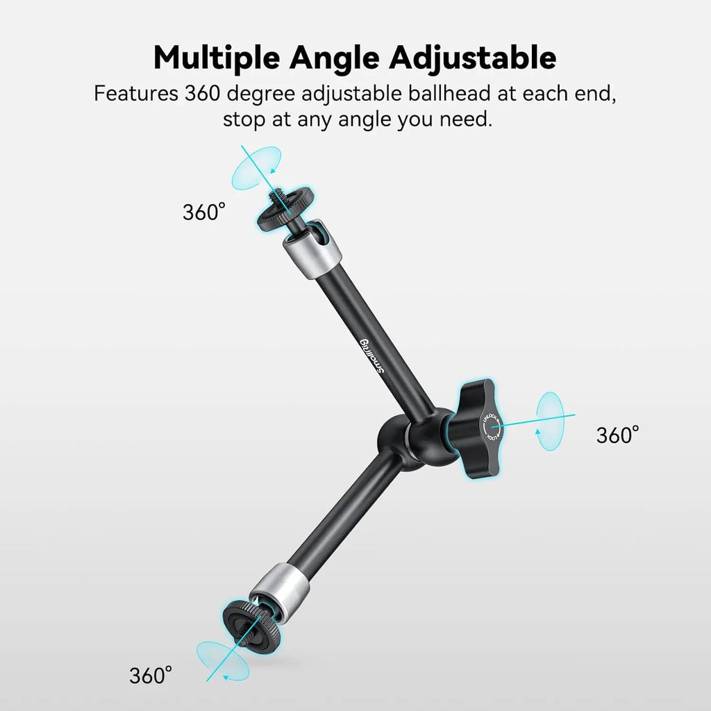 SmallRig Adjustable Articulating Magic Arm 9 point 8 Inch with Dual 1 by 4 Screw 2066B SMALLRIG