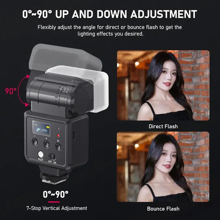 Ulanzi VIJIM F32 Camera Flash Speedlite GN32 5600K, Hot Shoe Mount Ulanzi