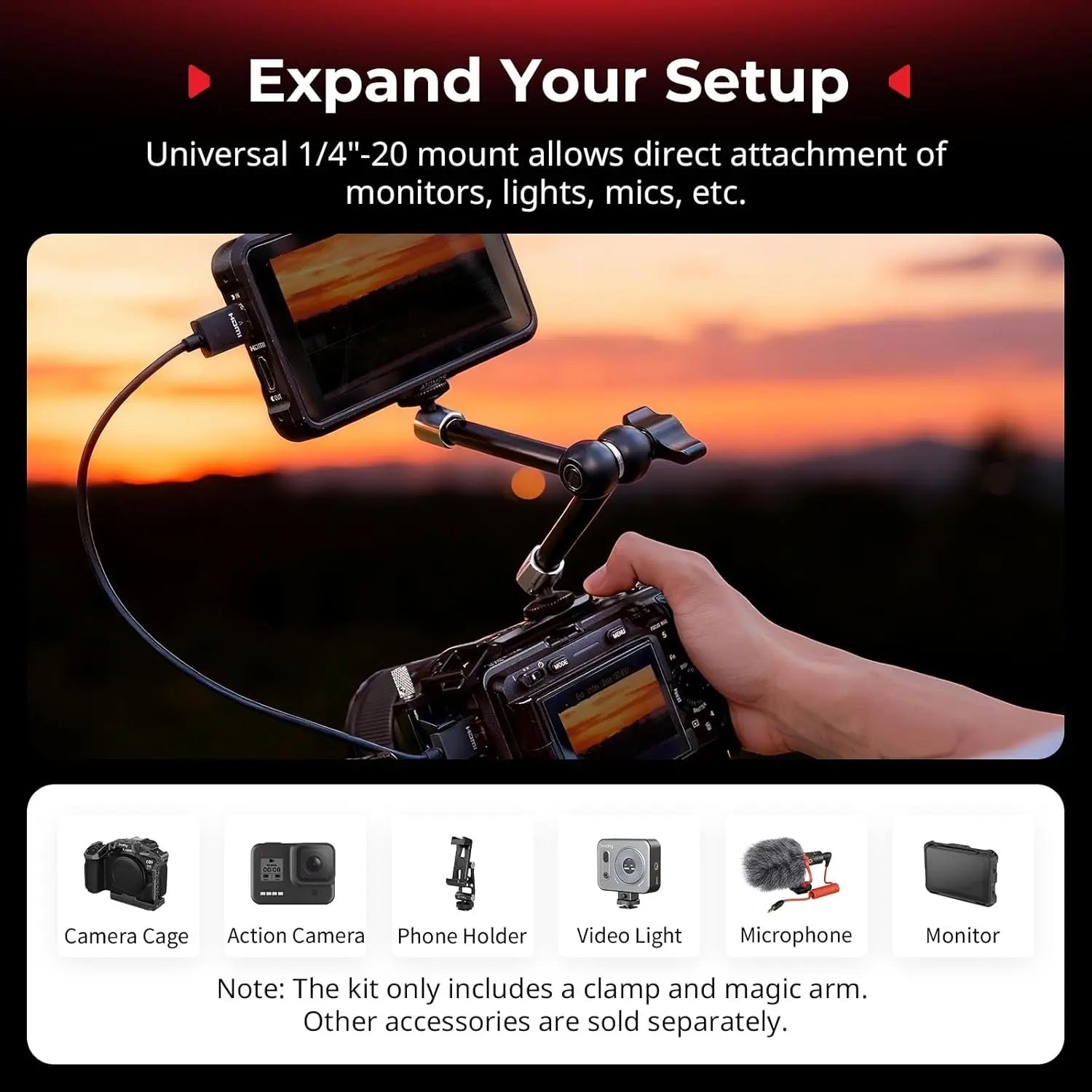 SmallRig Magic Arm with Super Clamp for Action Cameras 5605 SMALLRIG