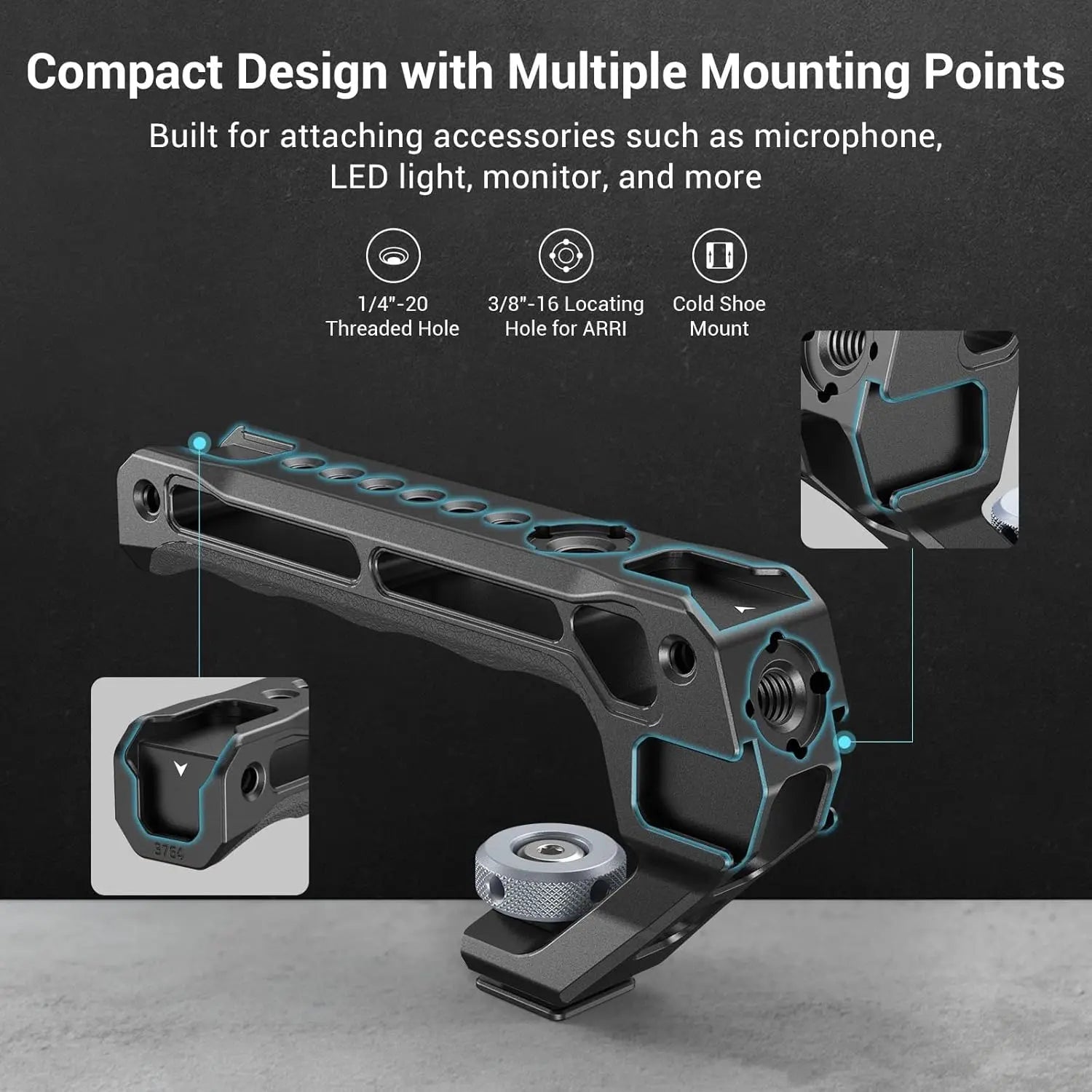 SmallRig Lightweight Top Handle Grip with 5 Cold Shoe Mounts 3764 SMALLRIG