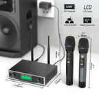 FIFINE K040 Dual Wireless Handheld Microphone System | UHF Cordless Dynamic Microphones with Dual-Channel Receiver