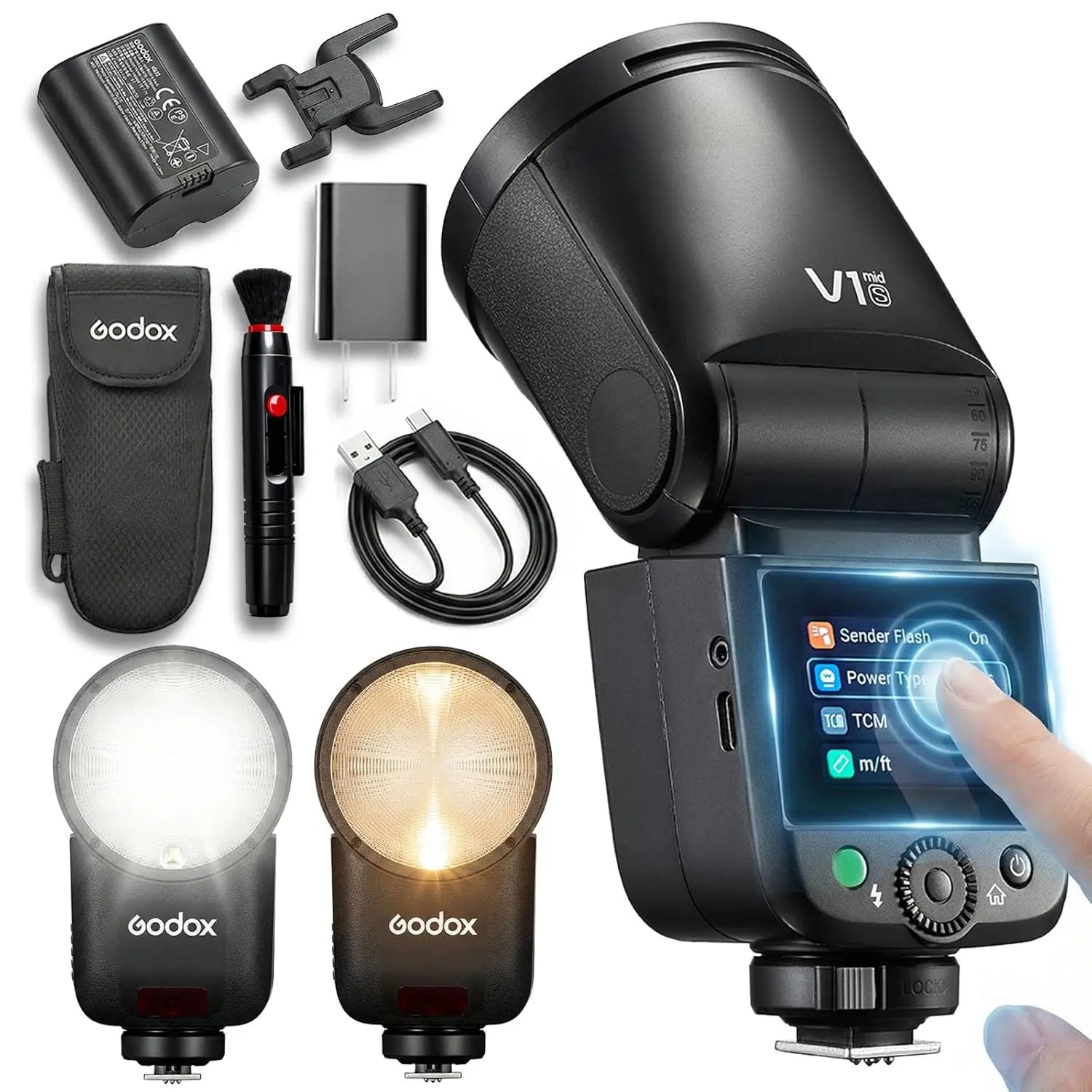 Godox V1 MID Flash 55Ws Round Head Touchscreen Speedlite Godox