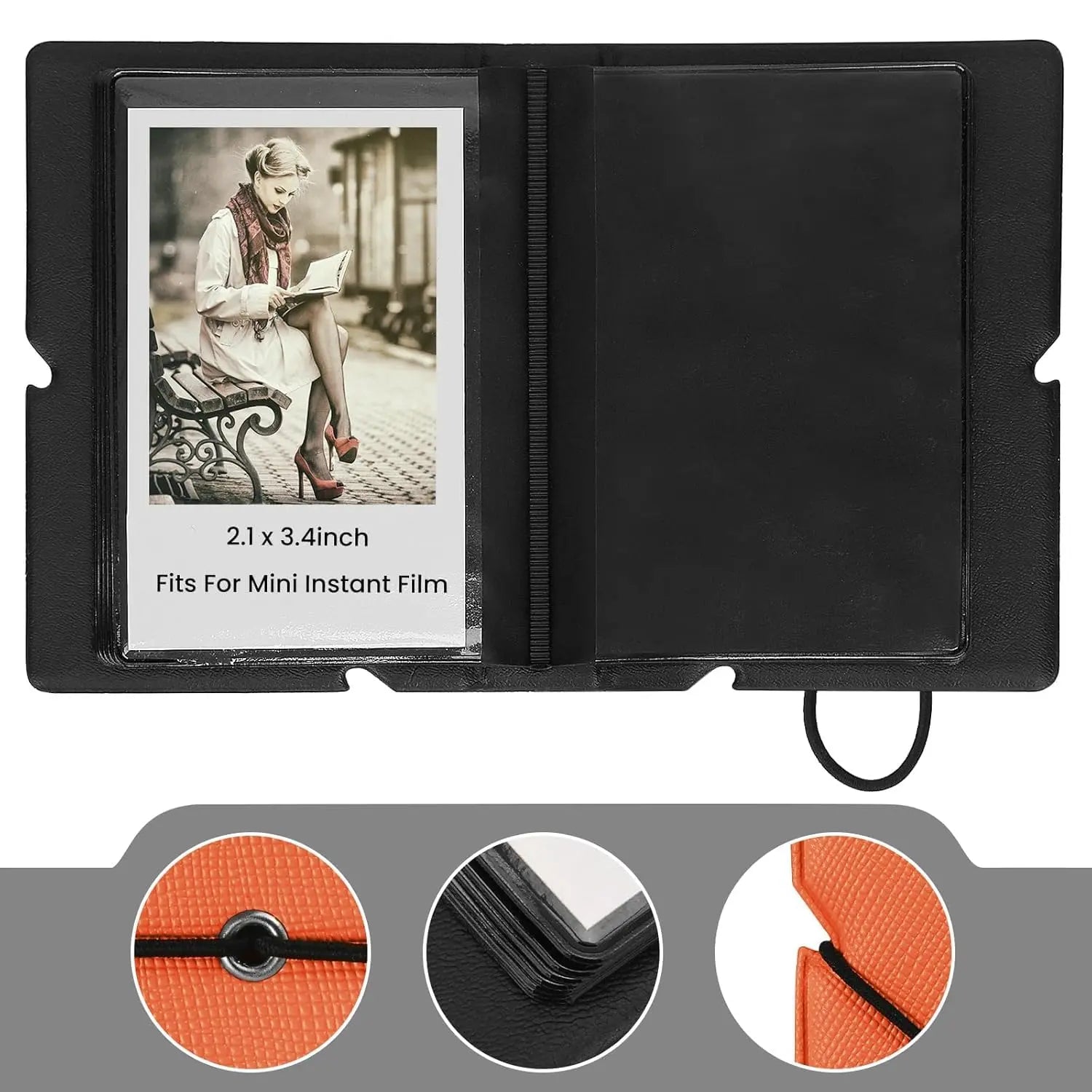 Tektonic Mini Photo Album 28 Pockets Salmon Orange TEKTONIC