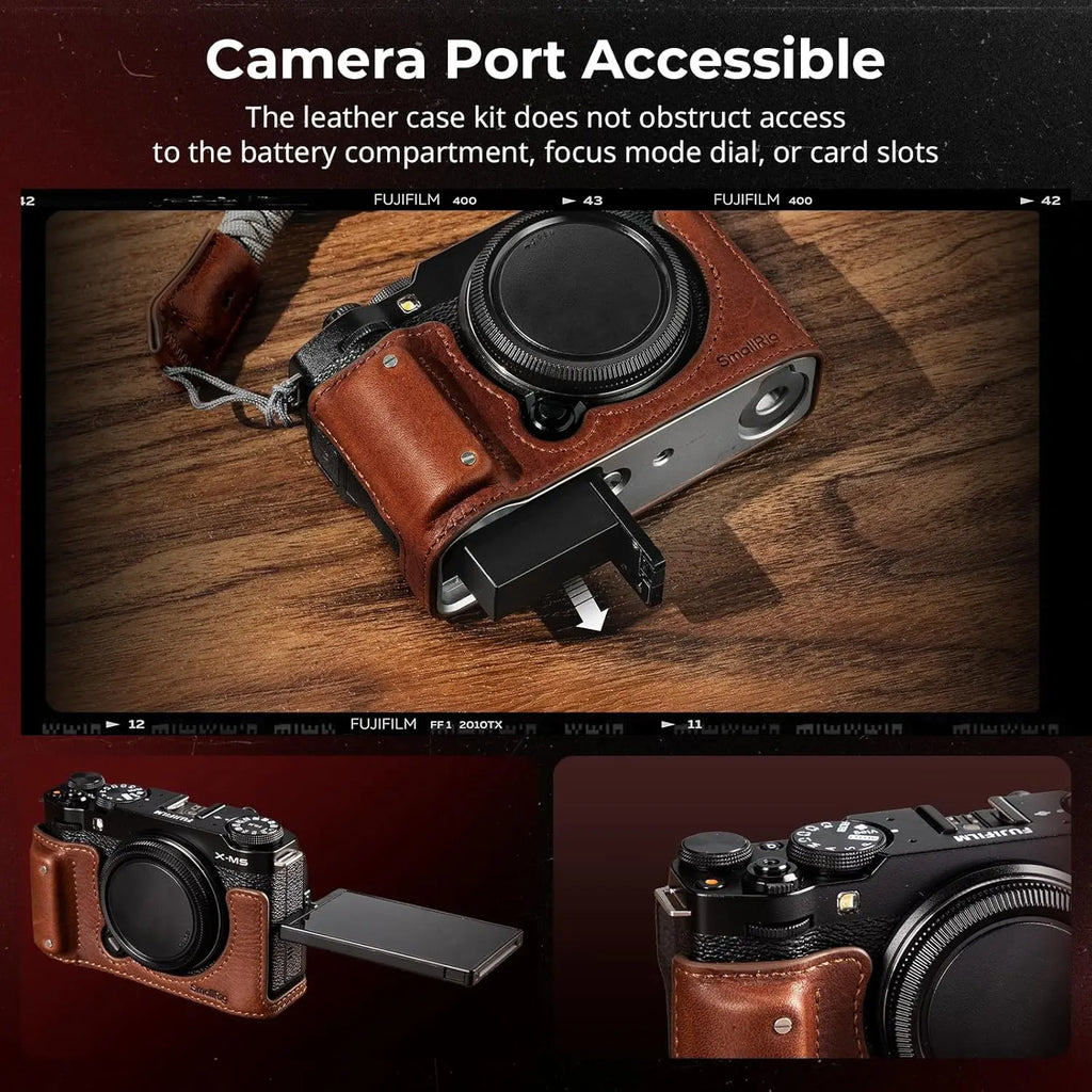 SmallRig X M5 Leather Half Case Kit for FUJIFILM X M5 Brown 4880 SMALLRIG