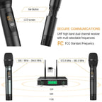 FIFINE K040 Dual Wireless Handheld Microphone System | UHF Cordless Dynamic Microphones with Dual-Channel Receiver