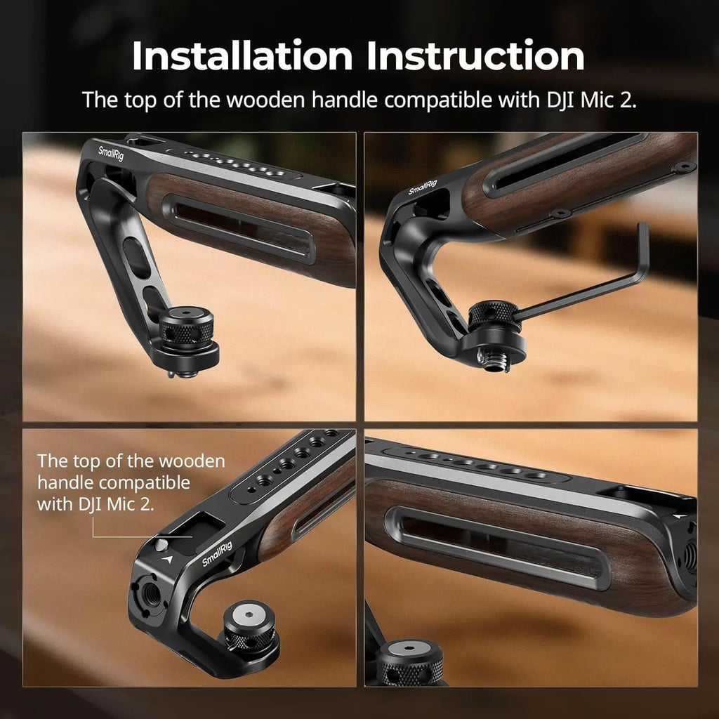 SmallRig Wooden Top Handle with ARRI Locating Screws Retractable Mount 5252 SMALLRIG