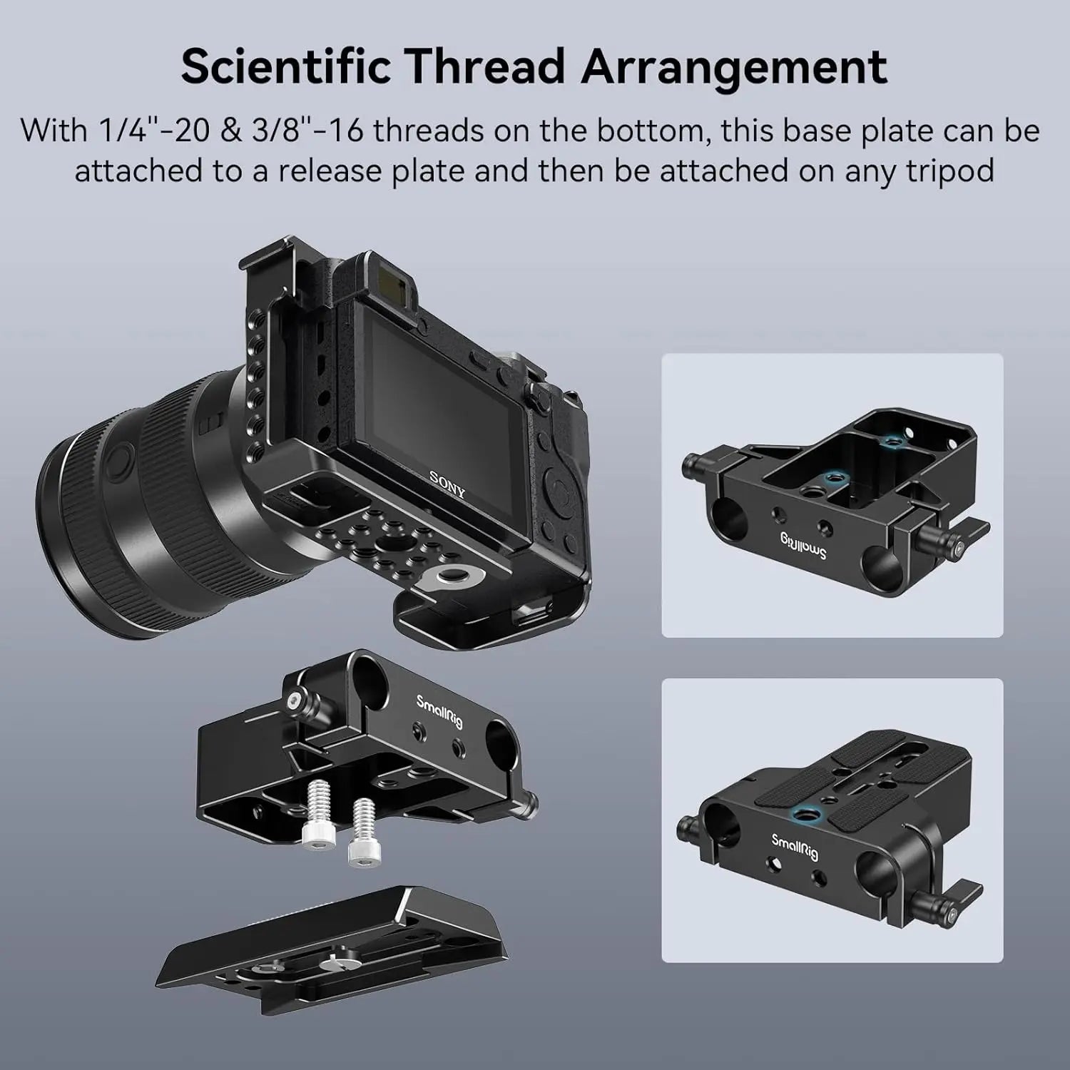 SmallRig Camera Base Plate with Rod Rail Clamp 1674 SMALLRIG