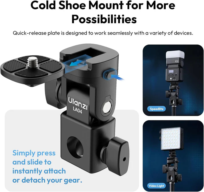 Ulanzi LA04 Light Stand Mount Adapter Quick Release Tilt Head