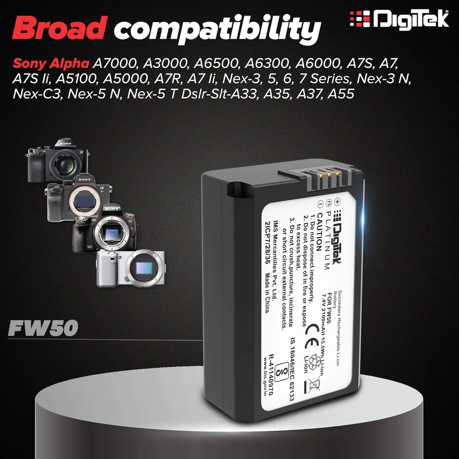 DIGITEK Platinum FW50 Lithium-Ion Rechargeable Battery Digitek