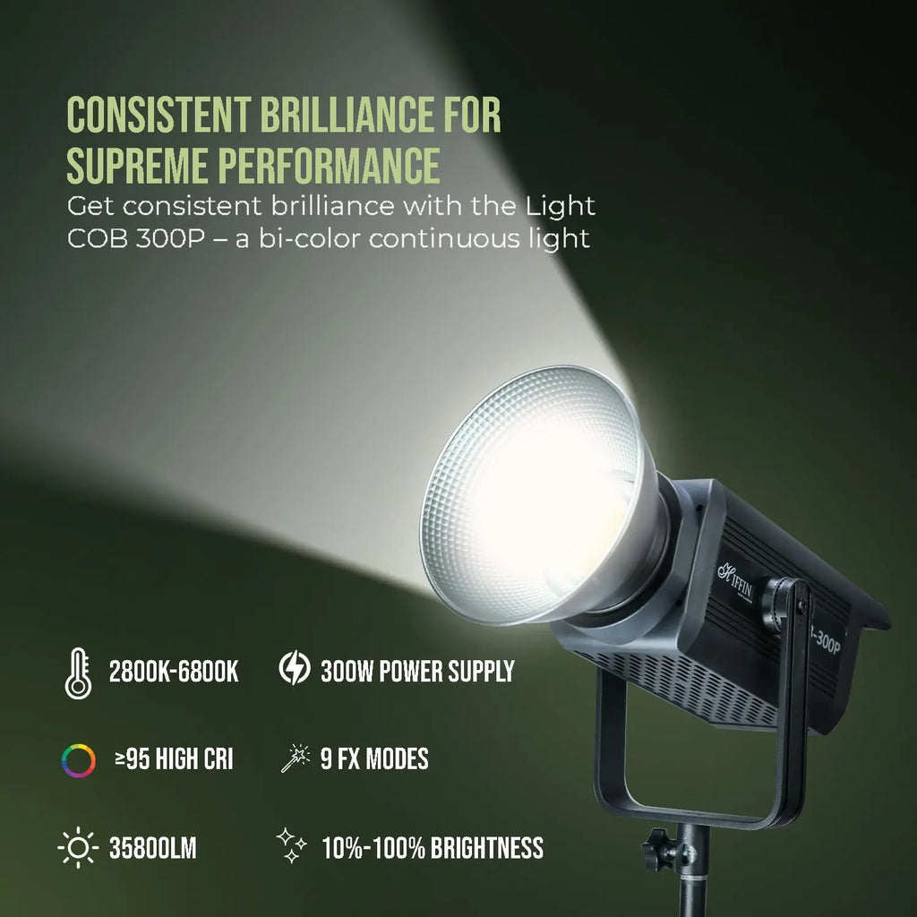 HIFFIN COB 300P 300 Watt Professional Bi Color LED Video Light HIFFIN