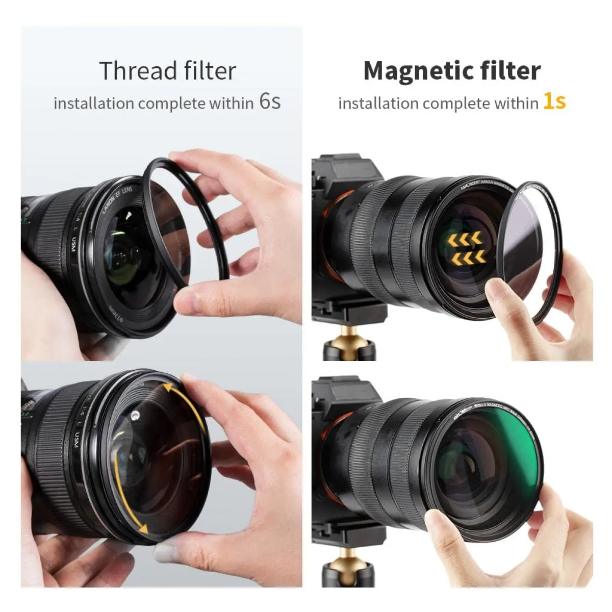 K&F Concept Magnetic Black Mist 1/4 Filter, Special Effects Lens Accessory, HD Multi-Layer Coated, Nano-X Series K&F