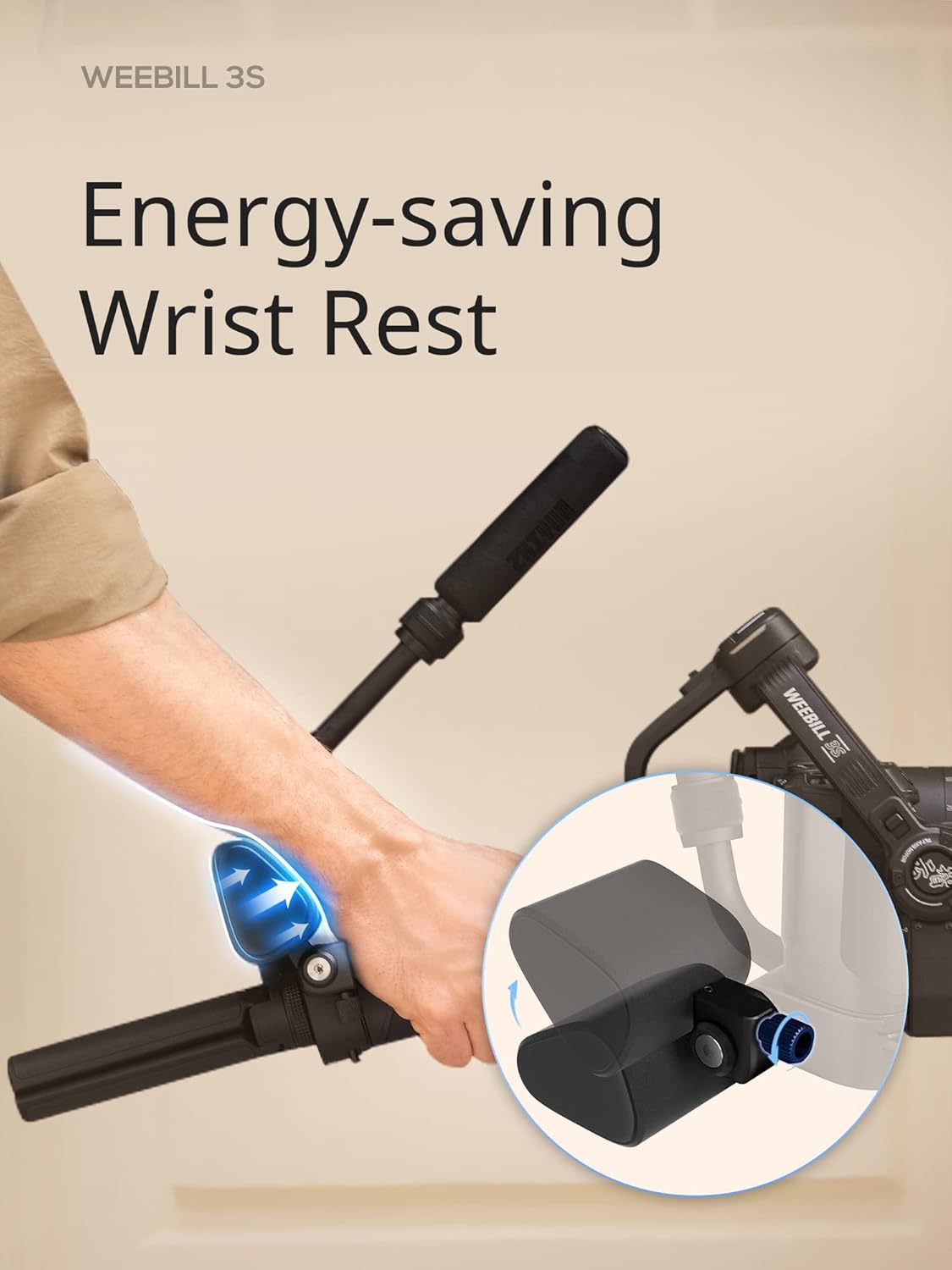 ZHIYUN Weebill 3S Camera Gimbal Stabilizer for DSLR, 3-Axis Handheld Support, Compact Design, Black