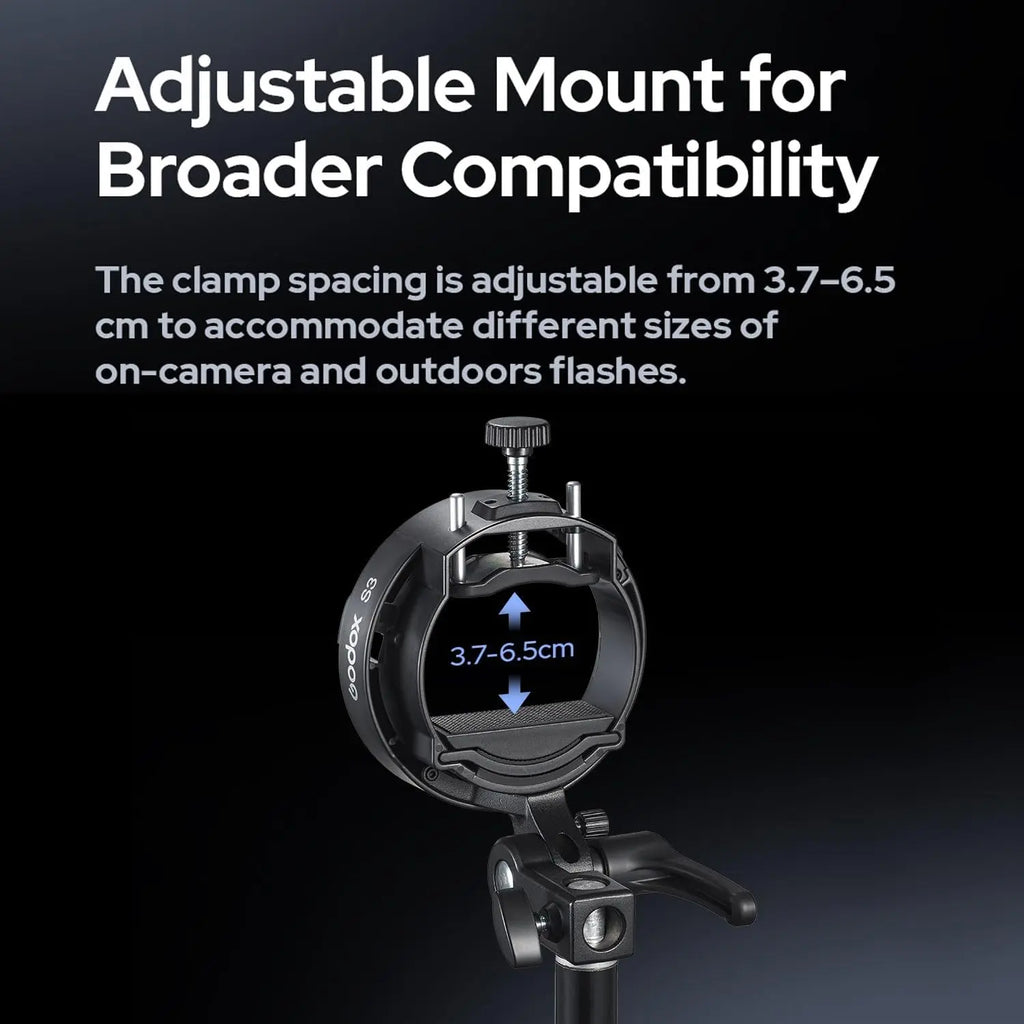 Godox S3 Speedlite Bracket Bowens Mount Flash Holder Godox