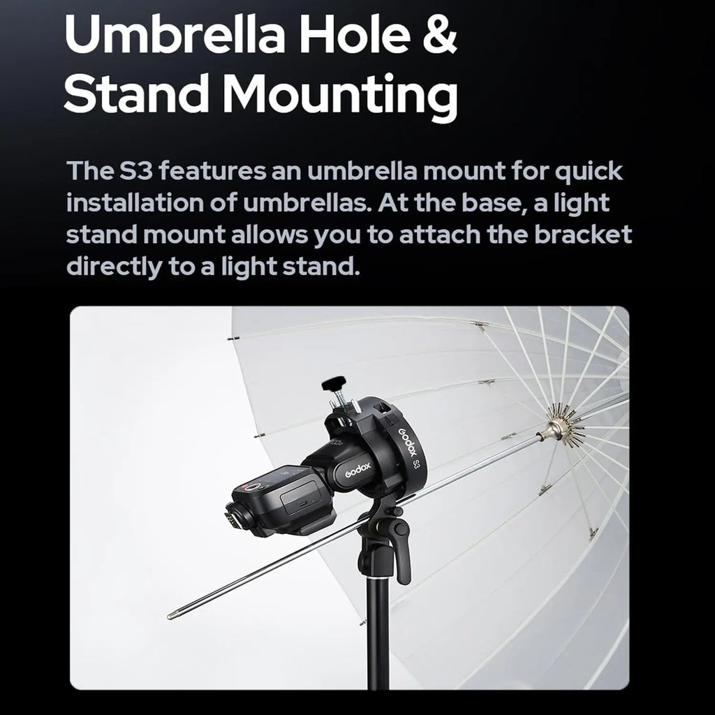 Godox S3 Speedlite Bracket Bowens Mount Flash Holder Godox