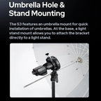Godox S3 Speedlite Bracket Bowens Mount Flash Holder Godox