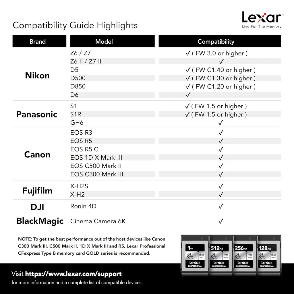 Lexar Professional CFexpress Type B Silver 256GB Lexar