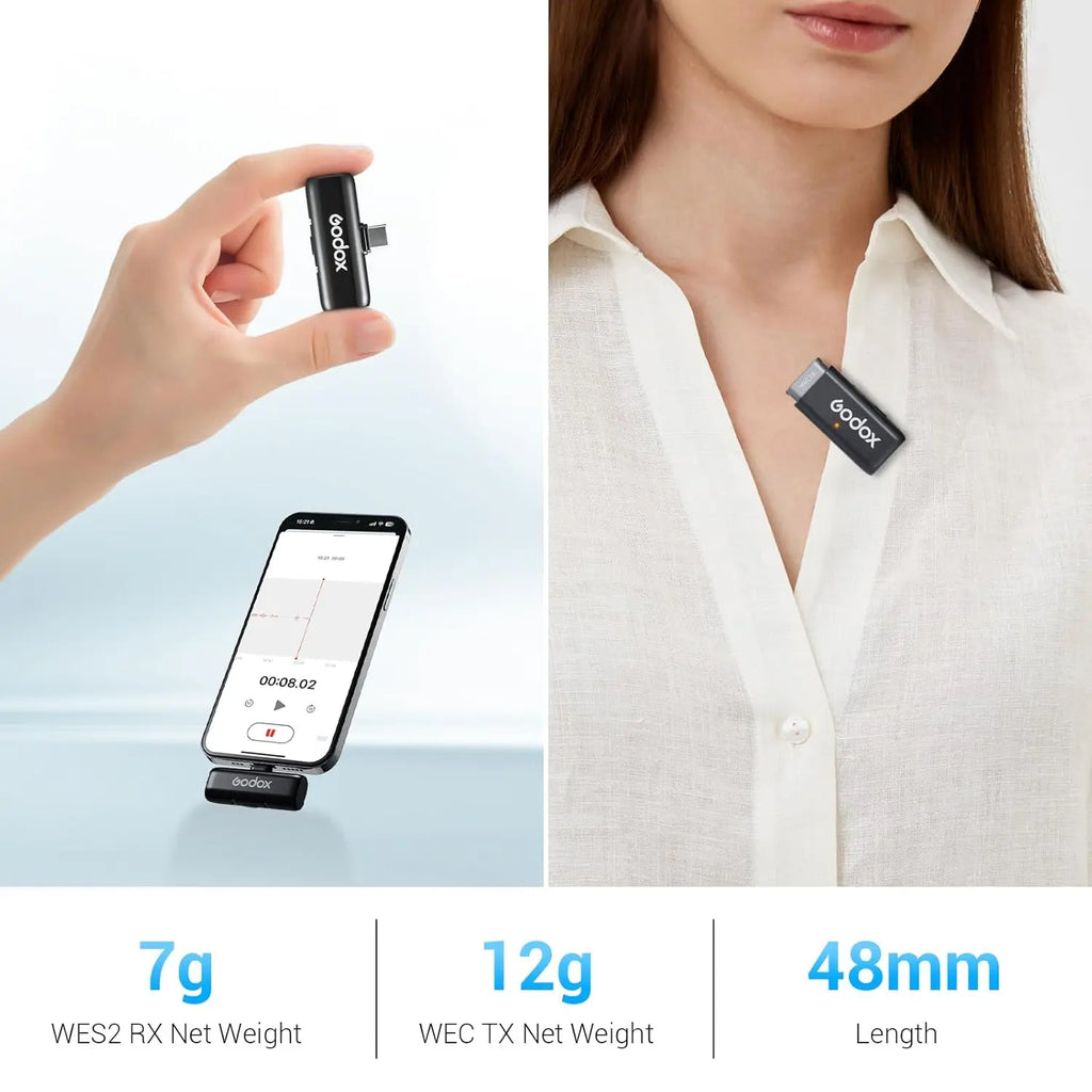 Godox WES2 Kit2 Wireless Lavalier Microphone Godox