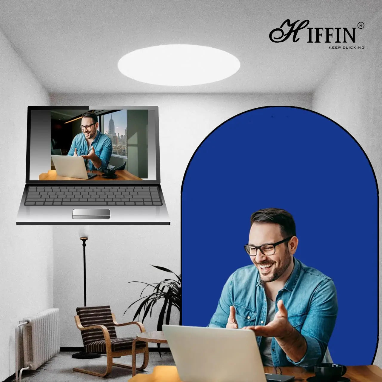 HIFFIN Two in One Green Blue 150 cm by 200 cm HIFFIN