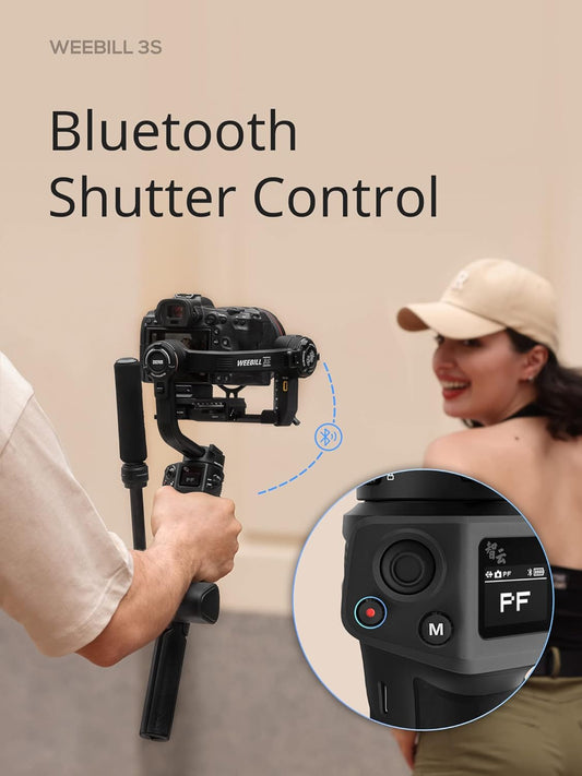 ZHIYUN Weebill 3S Camera Gimbal Stabilizer for DSLR, 3-Axis Handheld Support, Compact Design, Black