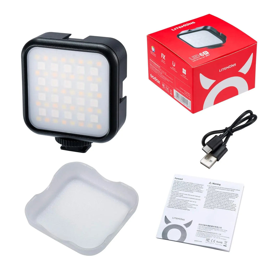 Godox LITEMONS LED6R RGB Rechargeable Magnetic Video Light for Vlogging Godox