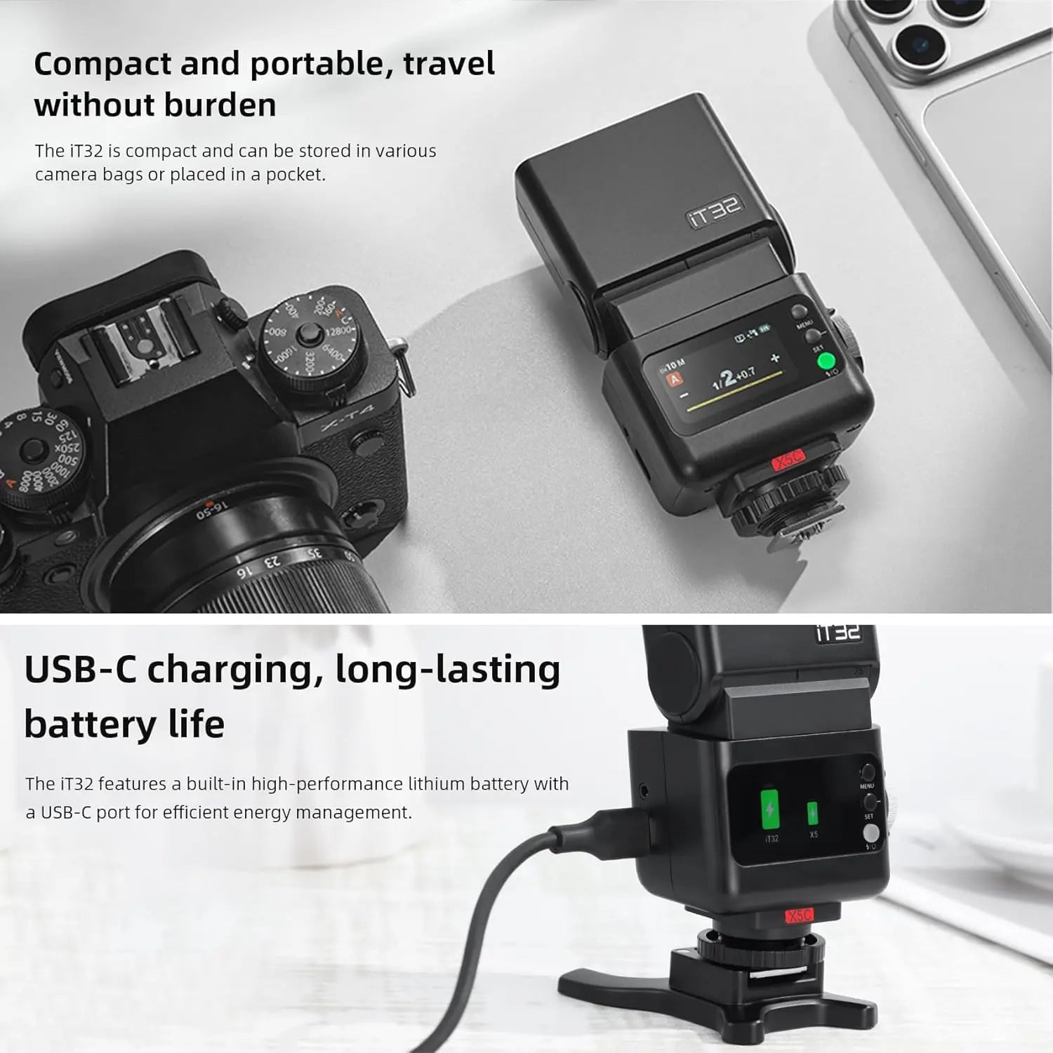 Godox iT32 TTL HSS Flash Kit with X5 C Trigger for Canon Godox