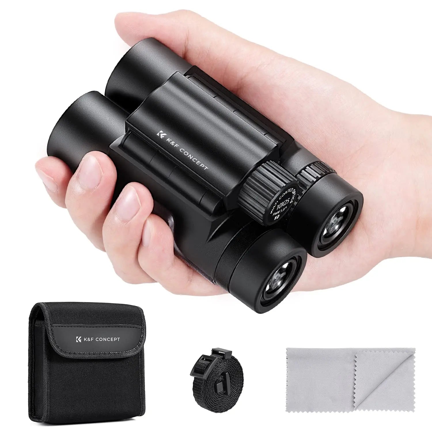 K and F Concept 10x25 Compact Binoculars Waterproof BAK4 K&F
