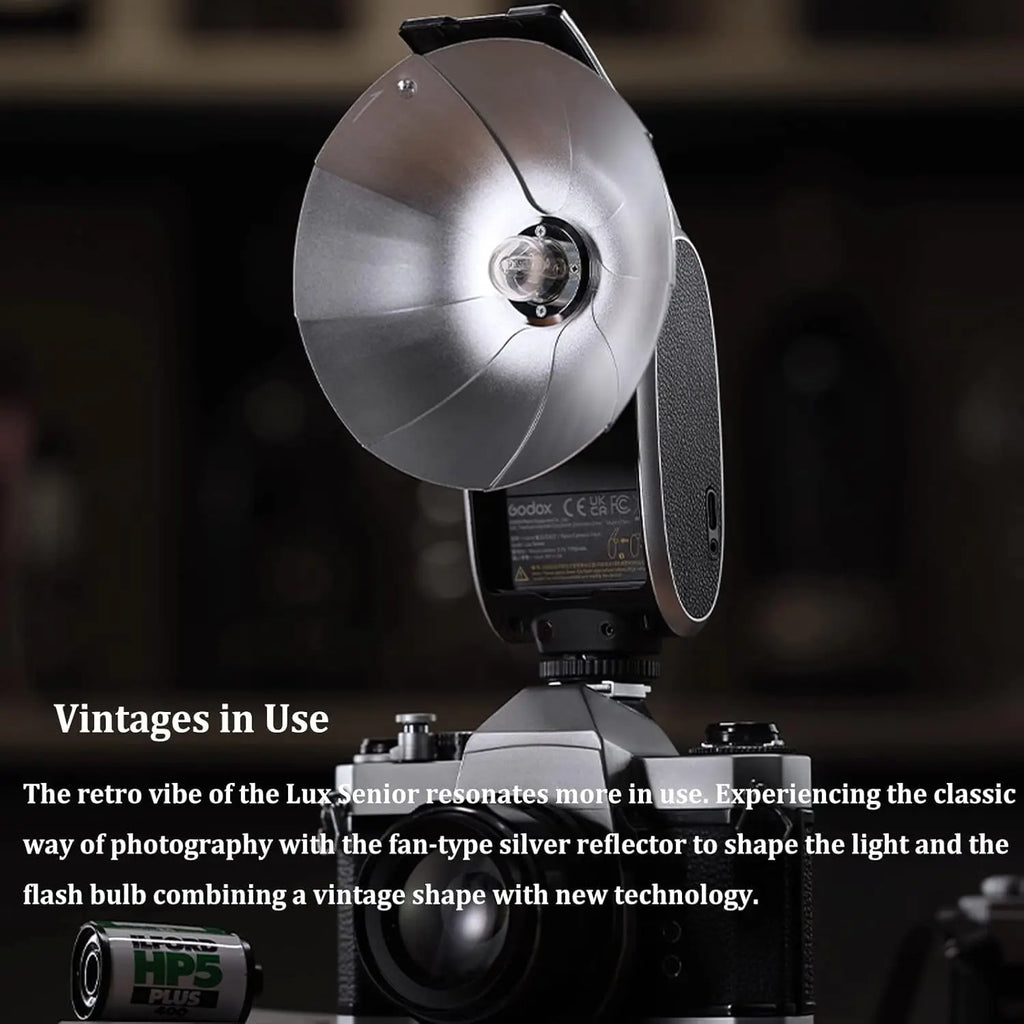 Godox Lux Senior Retro Camera Flash Rechargeable Vintage Speedlight Godox
