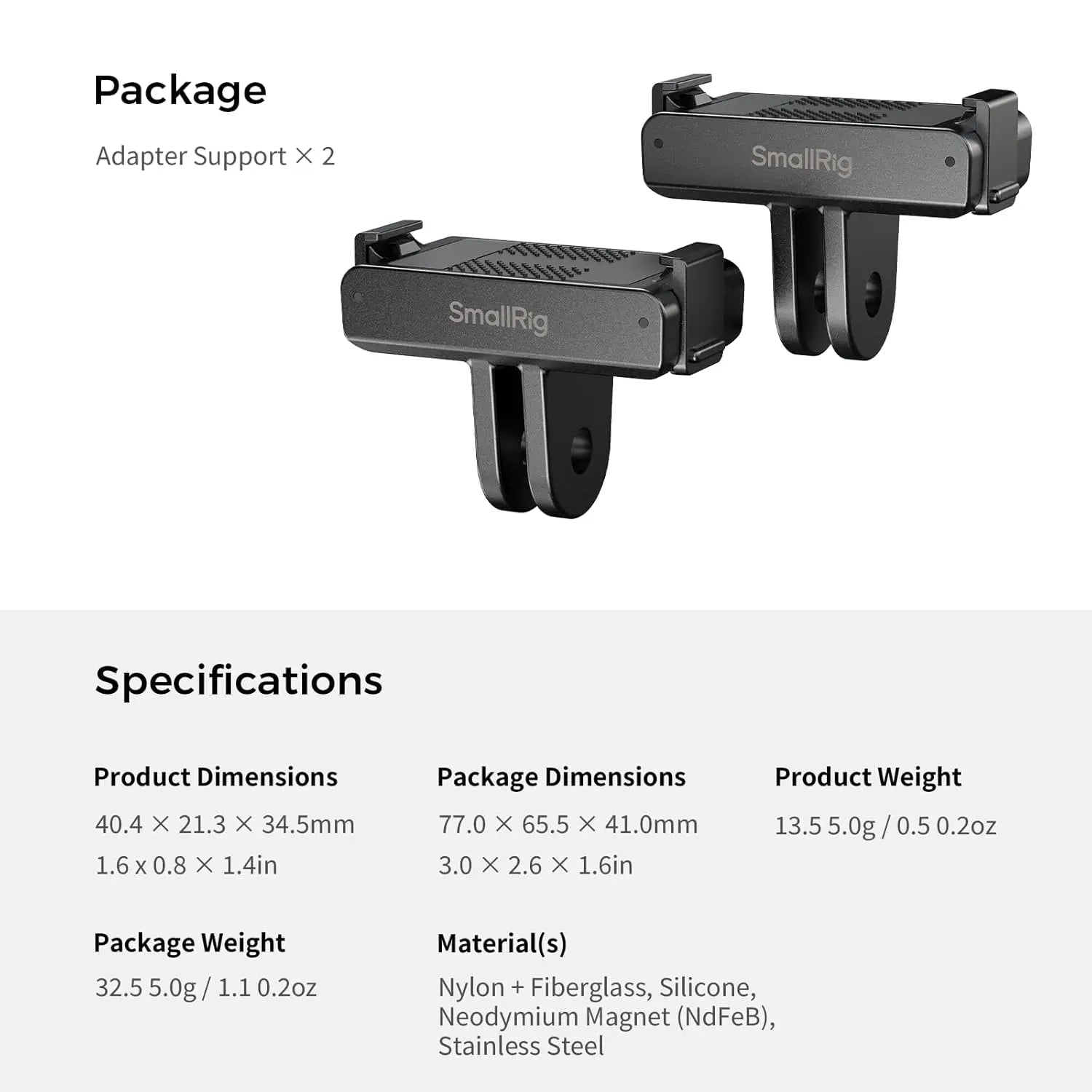SmallRig Quick Release Mount (2pcs) for DJI Osmo Action Series 5813 SMALLRIG
