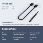 SmallRig Ultra Slim 4K HDMI Data Cable A to A 35cm 2956B SMALLRIG
