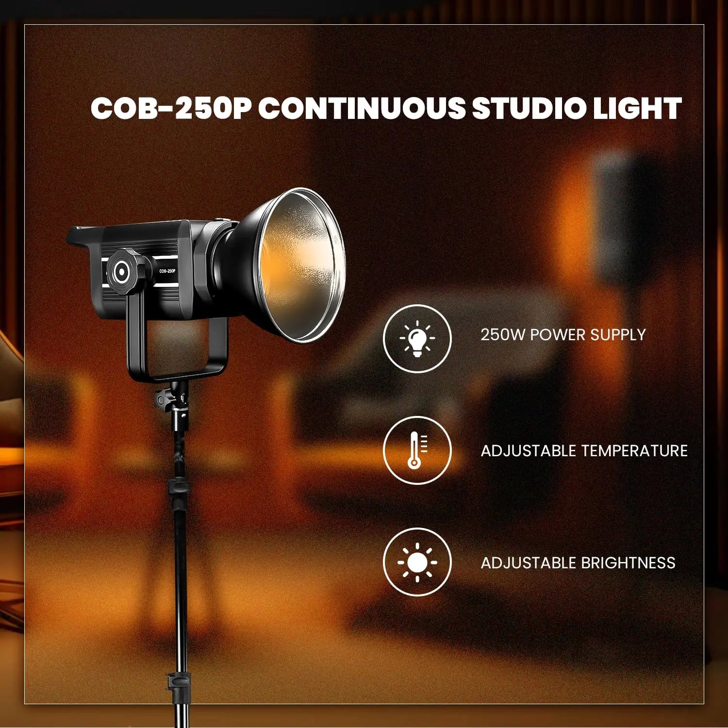HIFFIN COB 250P 250W Bi Color Continuous LED Video Light HIFFIN