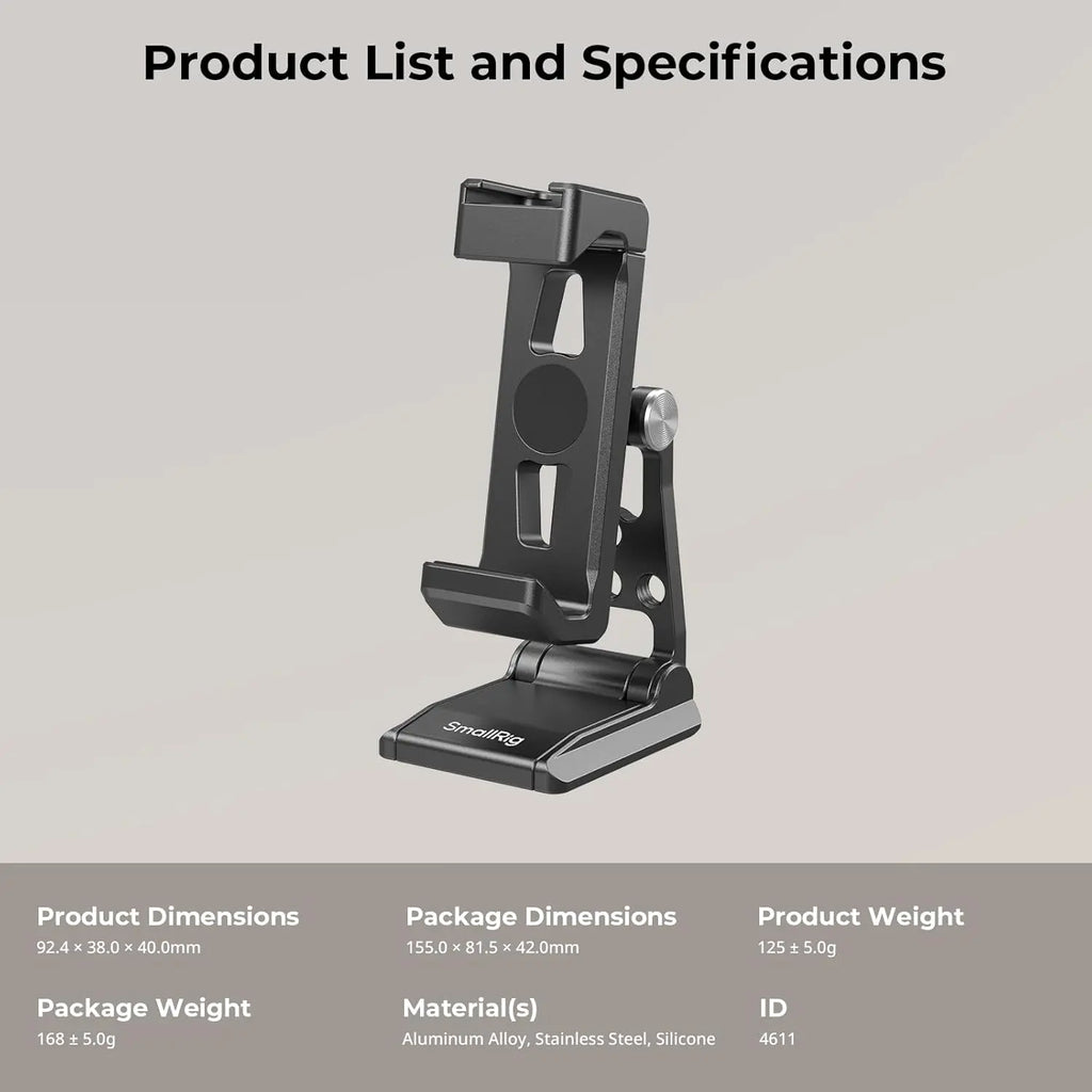 SmallRig Metal Phone Holder with Arca-Swiss Support 4611 SMALLRIG