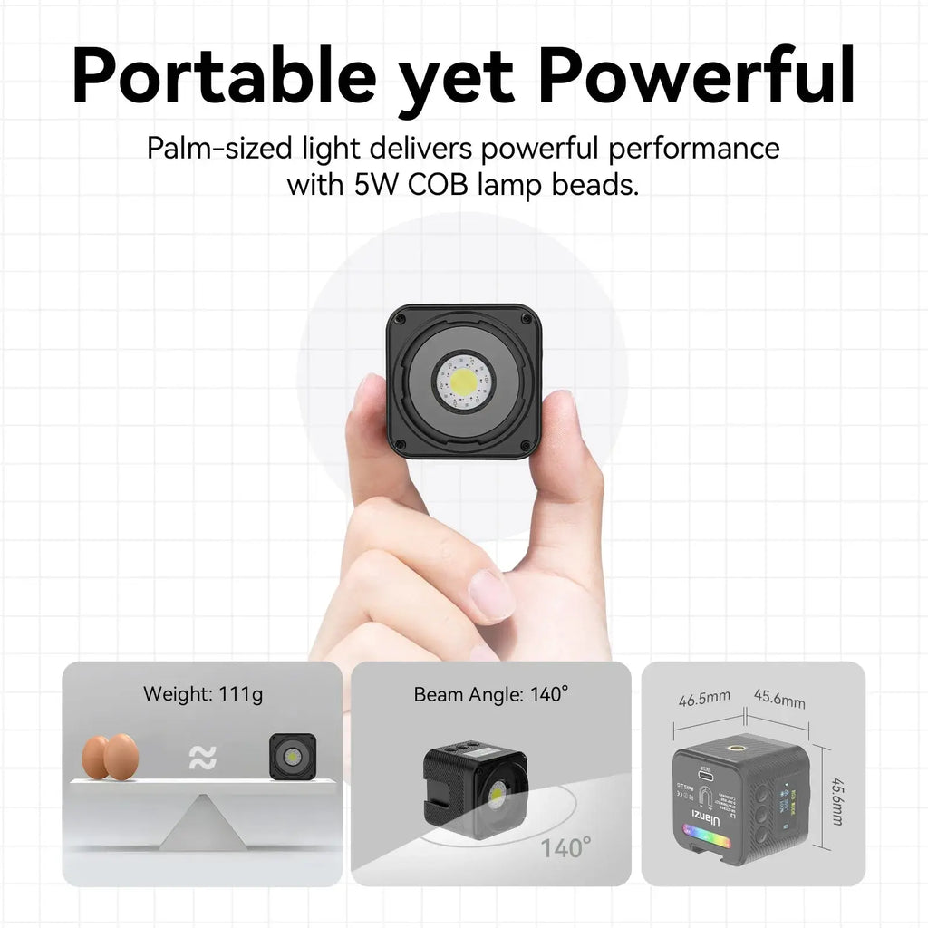 Ulanzi L3 RGB LED Waterproof Video Light Mini Magnetic Cube 2700K 7000K Ulanzi