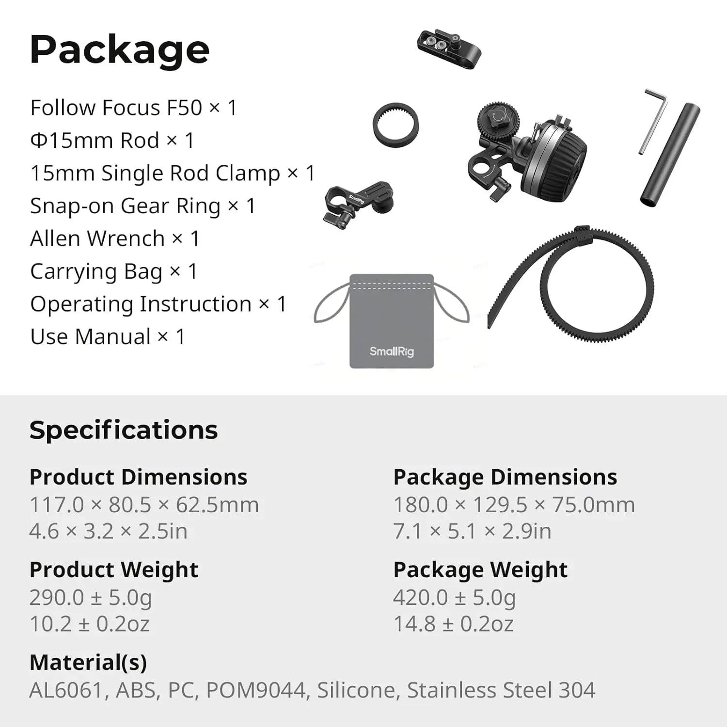 SmallRig Follow Focus F50 Precision Lens Control System 4745 SMALLRIG