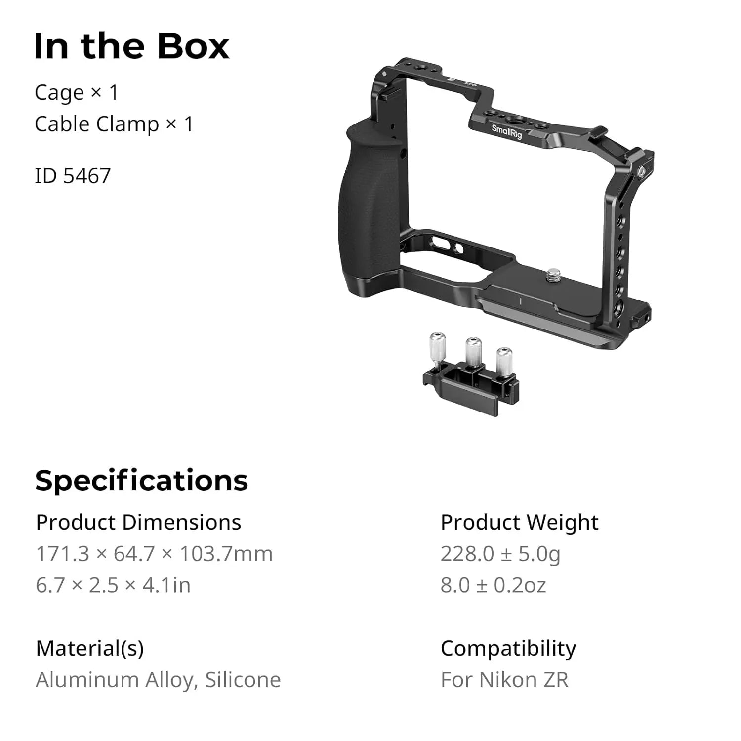 SmallRig Camera Cage for Nikon ZR 5467 SMALLRIG