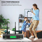 FIFINE K040 Dual Wireless Handheld Microphone System | UHF Cordless Dynamic Microphones with Dual-Channel Receiver