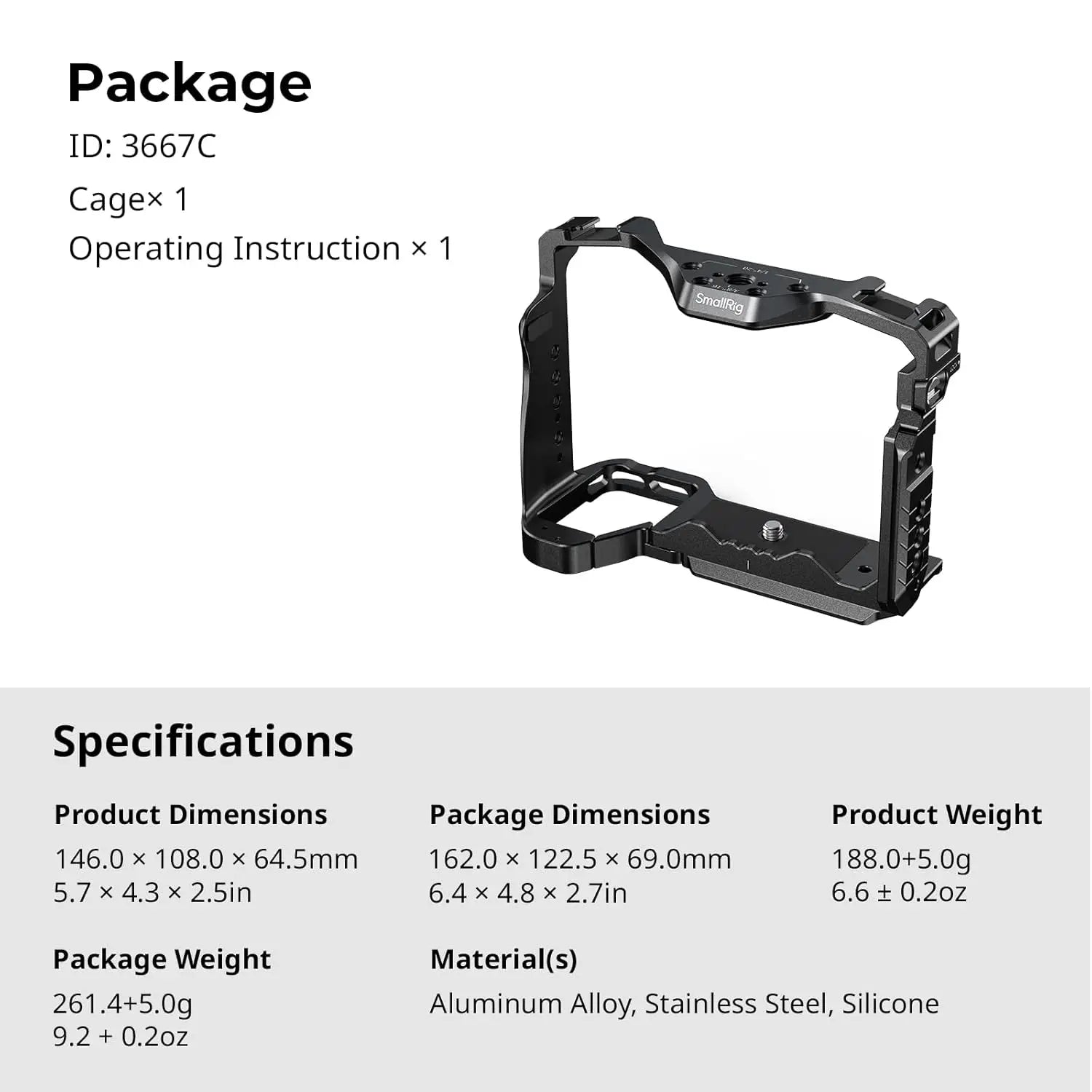 SmallRig Full Camera Cage 3667B Sony Alpha Series 3667B SMALLRIG