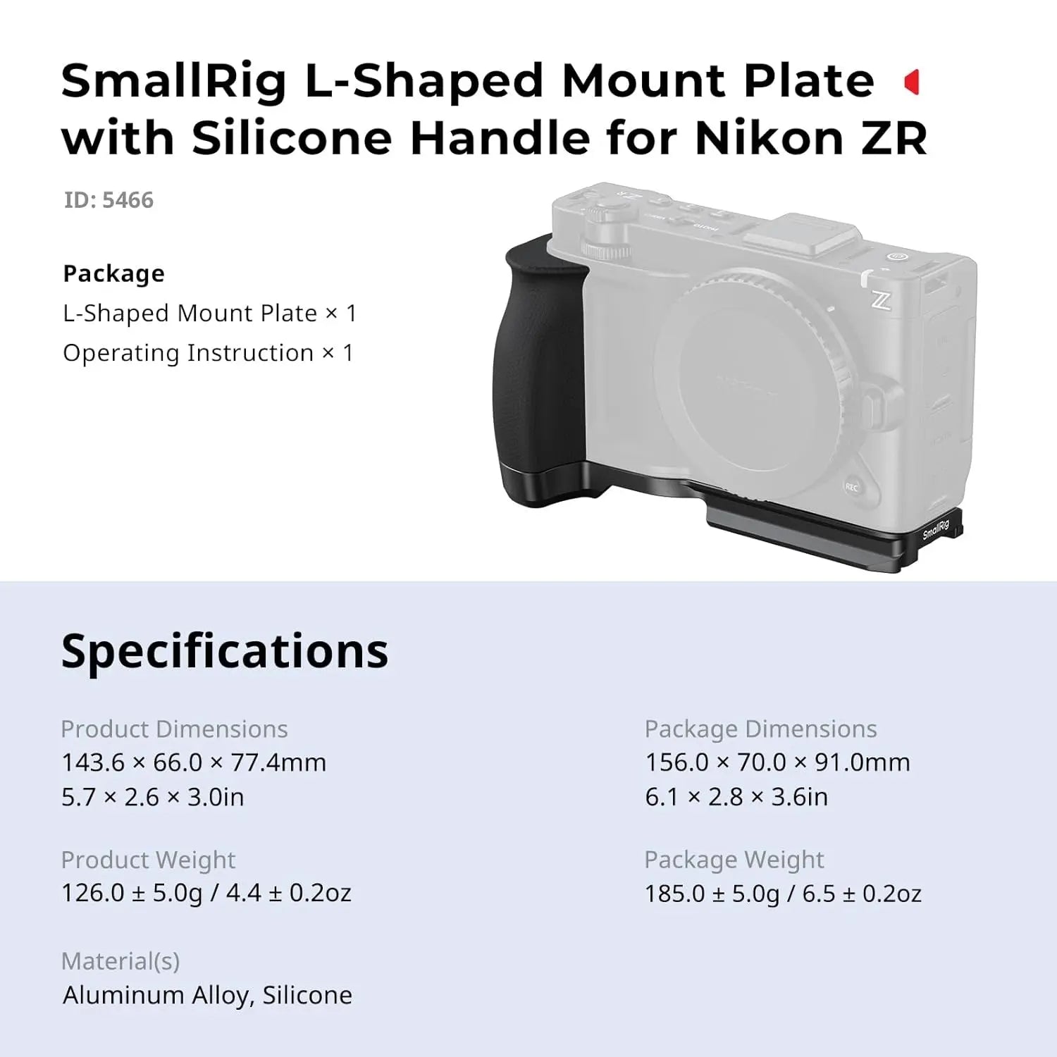 SmallRig L-Shape Handle for Nikon ZR 5466 SMALLRIG